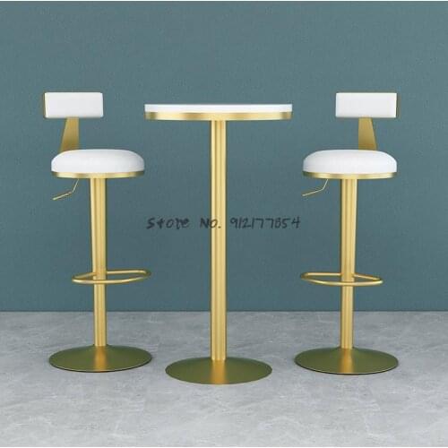 Modern And Simple Bar Table Chair Rotating Lift Bar Restaurant Front Desk Chair Light Luxury Adjustable High Stool
