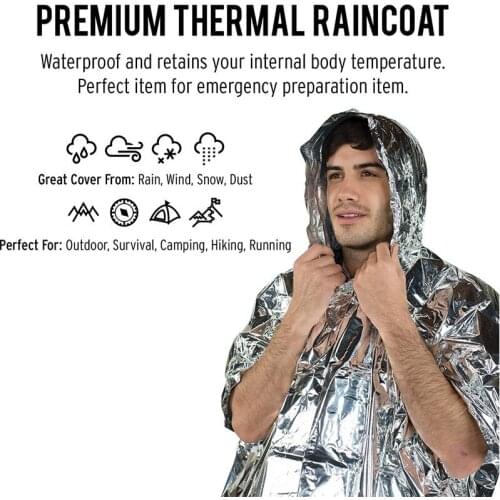 Emergency Survival Sleeping Bag Lightweight Waterproof Thermal Emergency Blanket and Poncho Bivy Sack Outdoor Adventure Camping