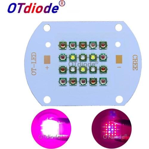 Customized 50W 60W Cree XP-E Plant Grow Multi-Chip LED Lamp Light XPE 660nm + XPE Red Blue White Diode Bulb Mixed On Copper PCB