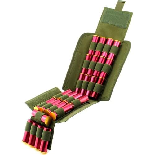 Tactical Hunting Ammo Bags Molle 25 Round 12GA 12 Gauge Outdoor Reload Magazine Pouches Ammo Shells Bags Army Green