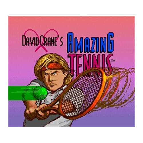 David Cranes Amazing Tennis 16 bit Big Gray Game Card For NTSC Game Player Drop Shipping