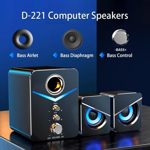 USB Wired BLUETOOTH Combination Speakers Computer Speakers Bass Stereo Music Player Subwoofer Sound Box For PC Phones
