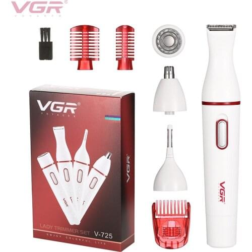 VGR Professional Hair Plucker Lady Multifunctional Shaver Whole Body Hair Removal Electric Eyebrow Trimming Knife Face Epilator