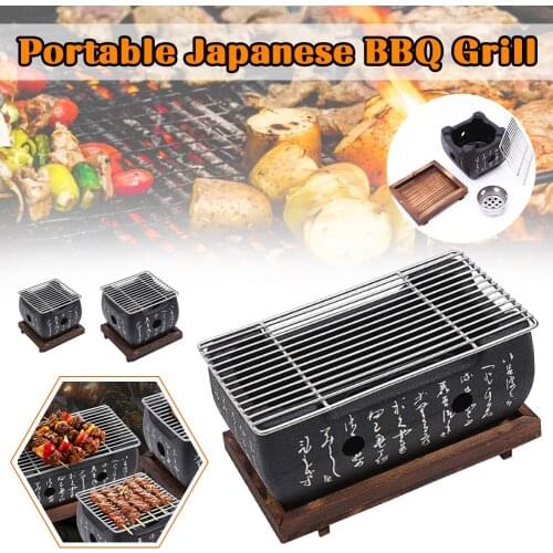 Japanese BBQ Furnace Portable Grill Barbecue Stove Table Top Grill Charcoal Grill Outdoor Camping Hiking Party BBQ Accessories
