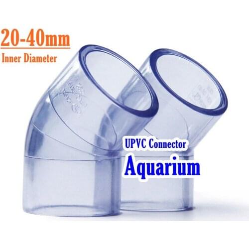1pc 20-40mm Transparent PVC Connector UPVC Elbow Joints Aquarium Fish Tank DIY Tools Garden Irrigation Water Pipe Connectors