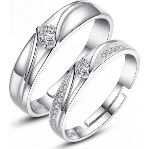 2pcs Hot sale Fashion Luxury Women Engagement Jewelry ZC Crystal Zircon Female Wedding Plata Finger Ring jz171