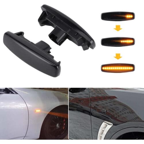 2Pcs LED Side Marker Turn Light 51717793 51942933 Fit for Fiat Panda 169 Grande Punto 199 Smoke Car style