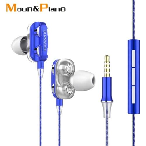 3.5mm In-Ear Stereo Earbuds Sports Earphone For Smart Mobile Phone 1.2m Wired With Microphone Line Double Speaker
