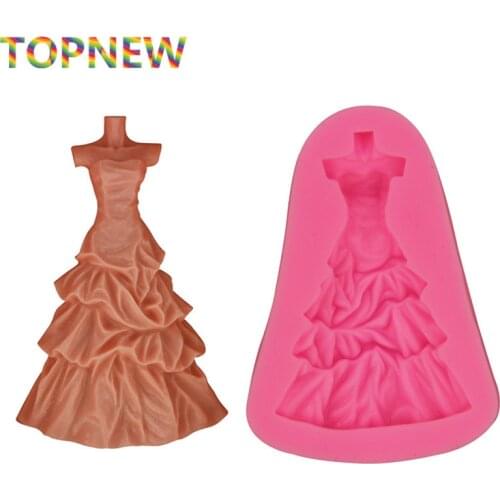 3D Wedding Dress Shaped Silicone Mold Fondant Cake Decorating Tools