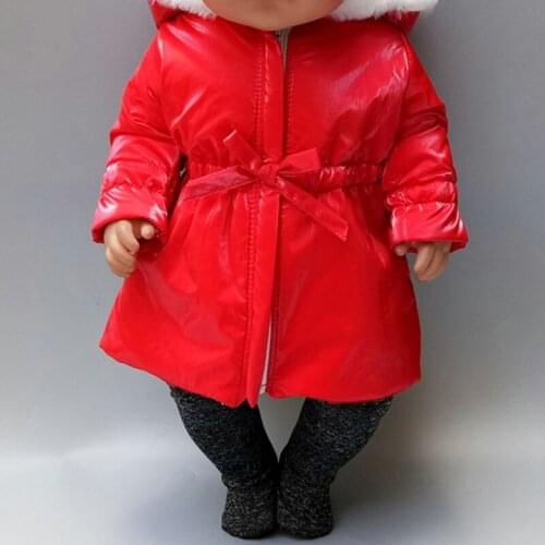 40cm Baby new born Doll Clothes red down coat leggings 18 Inch Doll clothes winter suit Girl new year Gift