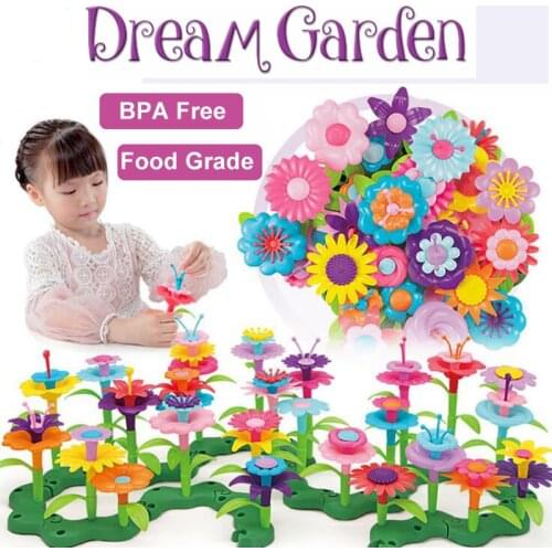 46pcs/set DIY Pop Beads Flowers puzzle Toys for Girls Children Flower Toy Assembling Garden Educational Toys For Kids