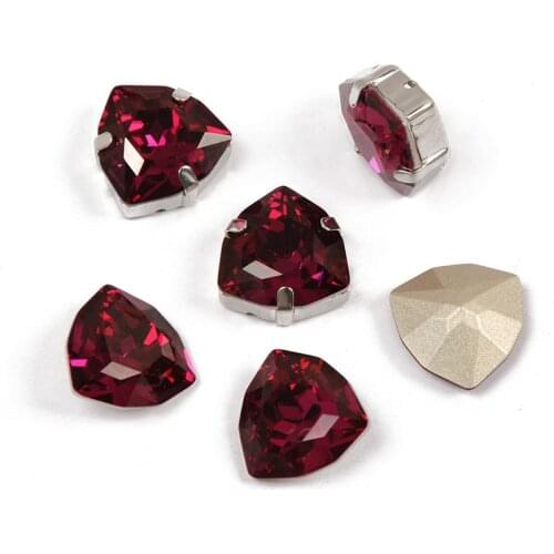 4706 Trilliant Fancy strass Stones Sew on Rhinestone With Gold Silver Claw Crystal Glass Fuchsia Rhinestones for Craft Clothing