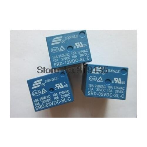 5Pcs Relays SRD-5VDC-SL-C SRD-12VDC-SL-C SRD-24VDC-SL-C SRD-48VDC-SL-C 12V 24V 48V 10A 250VAC 5PIN