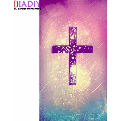 5D Diy Diamond Painting Religious Cross Landscape Diamond Embroidery Jesus Christian Religiou Icons Diamond Mosaic Cross Stitch
