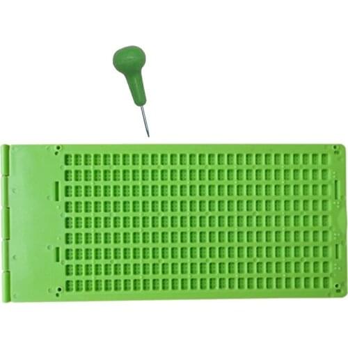 9 Lines 30 Cells Braille Writing Slate and Stylus Plastic Braille Slate Kit for The Blind