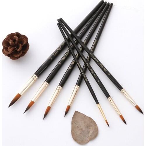 Nylon Hair Oil Paint Brush Set Liner Round Filbert Angel Flat Acrylic Learning DIY Watercolor Pen Art Painting Supplies