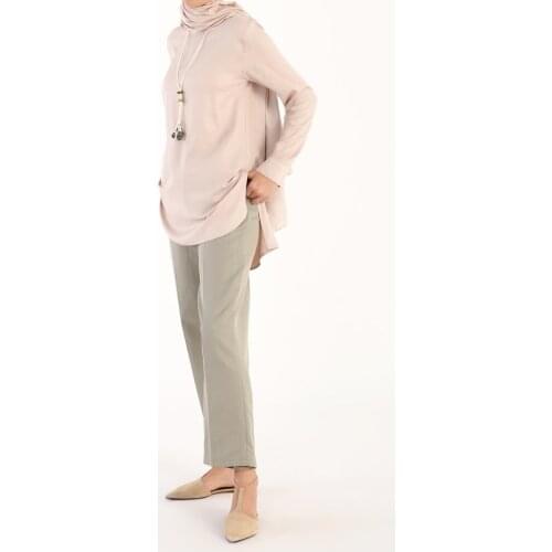 Viscose Basic Tunic With Self Necklace