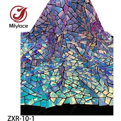 Shining Sequins Lace Fabric 2020 High Quality Embroidered French Tulle Lace Fabric for Nigerian Party Dress ZXR-10
