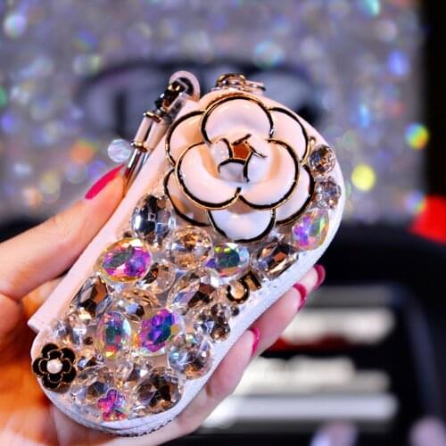 Bling Flower Car Key Case Storage Bag Beautiful Girl For Volkswagen Mercedes-Benz BMW Audi Buick Honda NissanToyota Nice