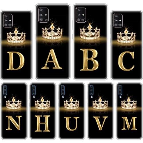 Phone Case for Samsung Galaxy S20 FE S21 S9 S10 Plus Note 20 Ultra 10 Lite 9 Matte Tpu Back Cover Sac Hot Gold Letter