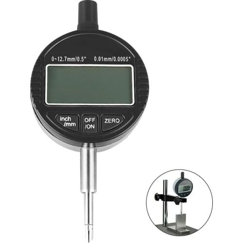 0-12.7mm/0.5" Digital Dial Indicator Measuring Instruments Precise 0.01mm Resolution Indicator Meter Measuring Probes Gauge