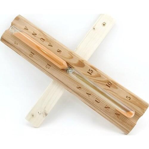 Wooden Sauna Hourglass Wall Mounted Rotating 15mins Sandglass Clock Timer