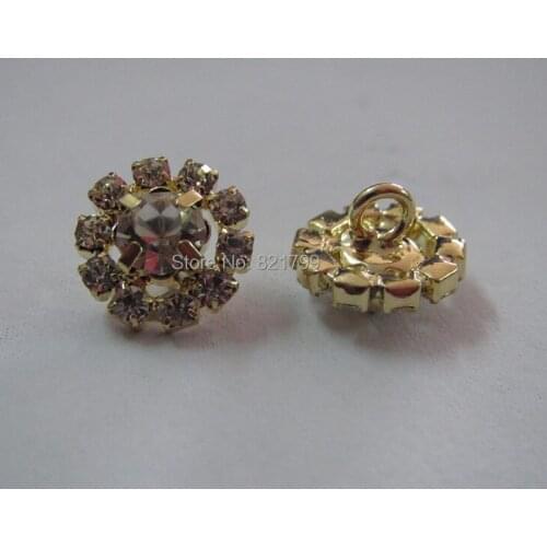 Diy Rhinestone button for shirt blouse button skirt Decoration button gold color for garment zinc alloy button