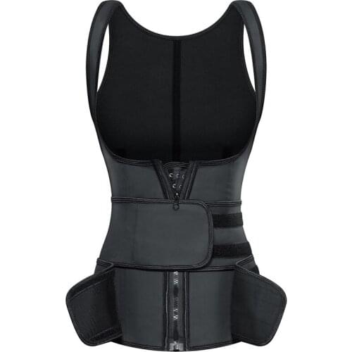 Women Body Shapewear Adjustable Zipper Vest Latex Waist Trianer Corset Underbust Black Fajas Shapers Plus Size XS-6XL