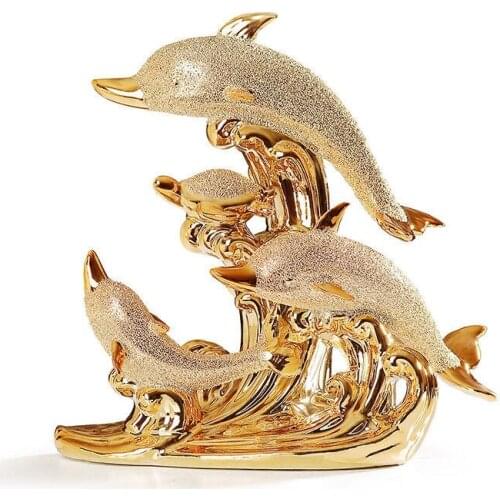 European Wedding Decor Crafts Ceramic Creative Room Decoration Handicraft Gold Animal Porcelain Figurines Decorations