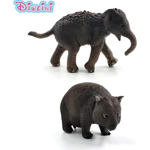 Simulation small Squirrel Elephant Wombat forest animal model figure plastic Decoration educational toys figurine Gift For Kids