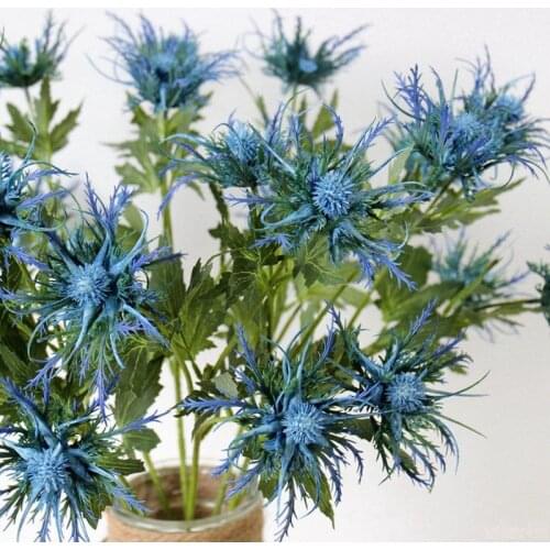 3 Heads artificial glitch plant Simulated sea urchin fake plant new peculiar flower decor for home party office garden decor 1pc