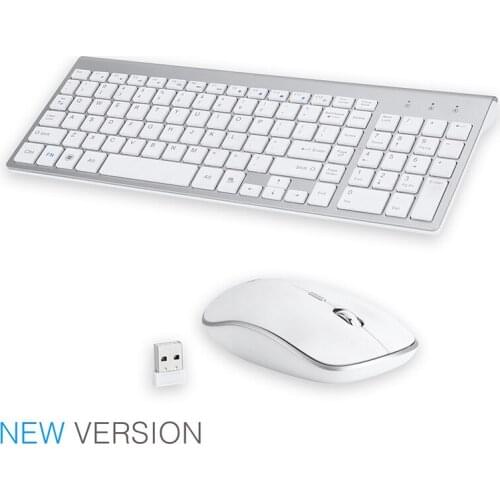 Wireless Keyboard and Mouse Combo - 2.4G Portable Wireless Keyboard Mouse, Ergonomic Design Full Size Stable Connection 1600DPI