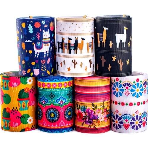 Mexico Style Grosgrain/Satin Ribbon 5 Yards 16mm/25mm/38mm/50mm/75mm for DIY Wedding Accessories DIY Material
