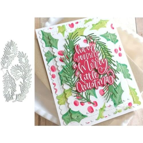 Christmas Leaves Metal Cutting Dies for Scrapbooking Handmade Tools Mold Cut Stencil New 2021 DIY Card Make Mould Model Craft