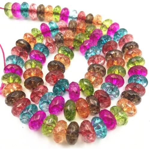 Multicolor Tourmaline Crystal Stone Loose Beads for Jewelry Making 5X8mm Abacus Faceted DIY Necklace Bracelet Finding 15inchA175