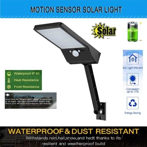 Newest 48 LED Solar Light Outdoor Waterproof Lamp Security Lightg Wall Sconces with rotable Pole for Barn Porch Garage spotl