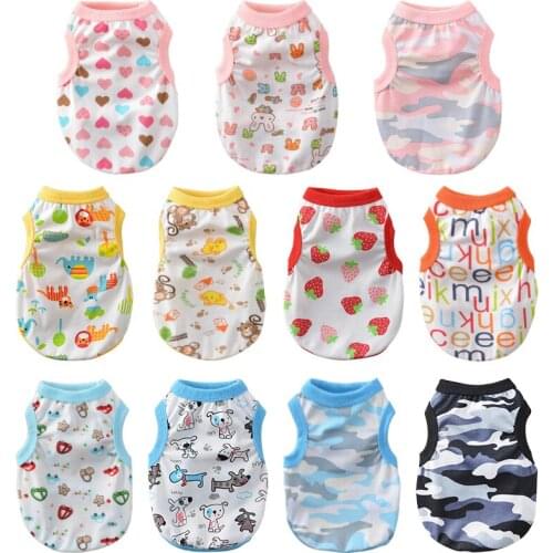New Pet Clothes Cat Vest Dog Clothes For Small Dogs Cats Animal Cotton Fashion Clothes French Bulldog T-shir Chihuahua Costume