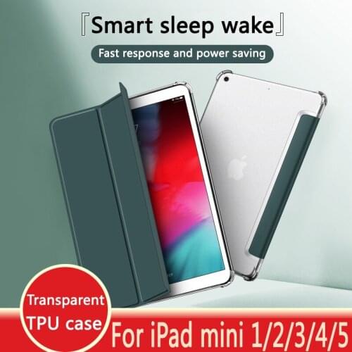 New case for iPad mini 5 2019 magnet Cover Smart sleep wake up Case for iPad mini 1 2 3 4 transparent TPU soft shell