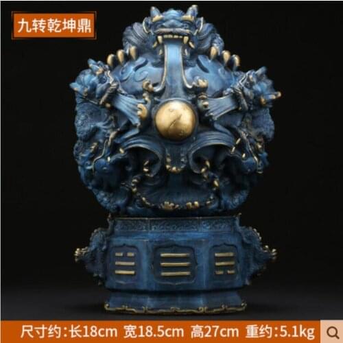 New Bronze Creative Nine-Dragon Opera Pearl Ding Home Craft Decoration