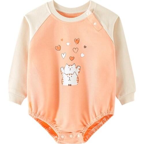 Autumn Toddler Baby Girls Clothes Cartoon Printed Cotton Long Sleeve Bodysuit Newborn Baby Boys Instagramable Clothing