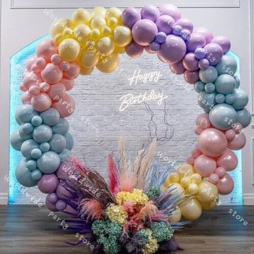 Pastel DIY Balloon Arch Set Wedding Bridal BABY Shower Balloons Garland Kit Candy Macaron Rainbow 1st Birthday Party Decoration