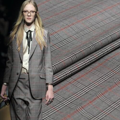 Pearlsilk Classic Plaid Houndstooth Yarn Dyed Worsted 100%Wool Garment Materials Suits Pants DIY clothes fabrics Freeshipping