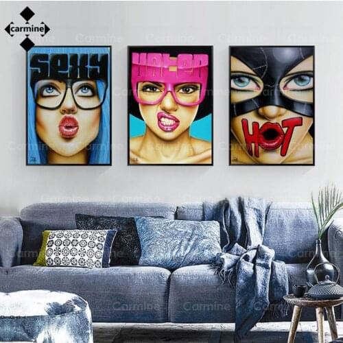 Vogue Girl Funny Expression Poster and Print Fashion Women Canvas Paintings Modern Adult Wall Art Pictures for Living Room Decor