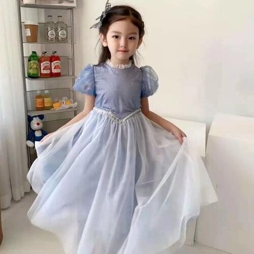 Teenage Girls Dresses Summer Childrens Clothing Elegant Princess Long Tulle Party Dress Baby Kids Lace Wedding Dresses Vestidos