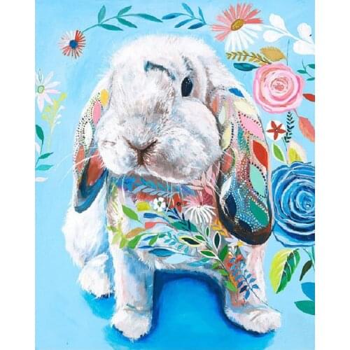 Full Square/Round Drill 5D DIY Diamond Painting "Color Rabbit" 3D Rhinestone Embroidery Cross Stitch 5D Home Decor