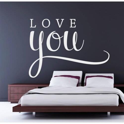 Underlined Love You Quotes Wall Sticker For Living Room Bedroom Romantic Vinyl Decals Home Decoration Removable Wall Art ZA713