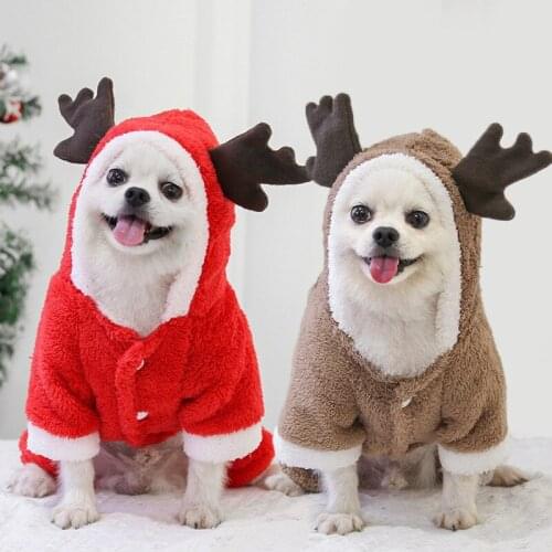 Christmas Pet Dog Clothes Winter Warm Coat Jumpsuit Thicken Pet Clothing for Costume Bulldog Puppy Jackets