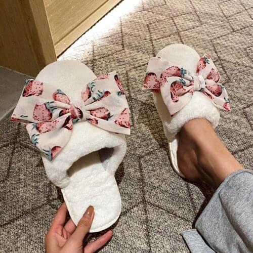 Women Home Slippers Winter Warm Shoes Woman Slip on Flats Slides Female Faux Fur Slippers Women Shoes Closed Toe Muller Shoes