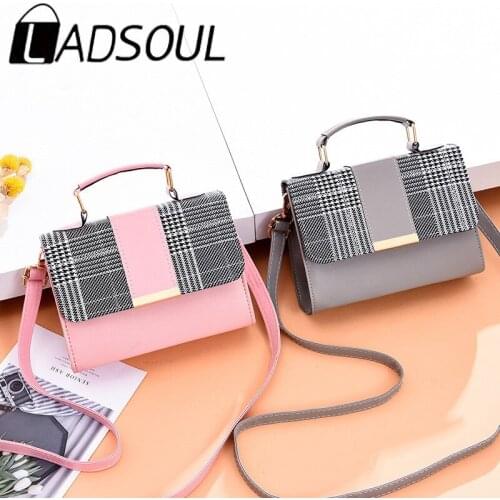 LADSOUL New Korean Fashion Simple Retro Handbag Crossbody Messenger Bags High Quality PU Leather Flap Shoulder Bags For Women