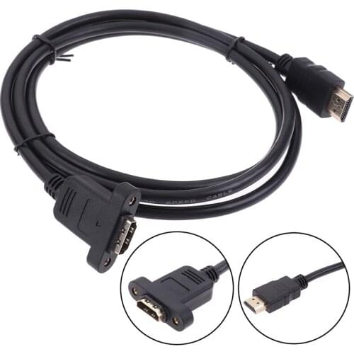 HDMI-compatible Extension Cable Male to Female Gold Plated With Screw Panel Mount Cable 0.3m/0.5m/1m/1.5m